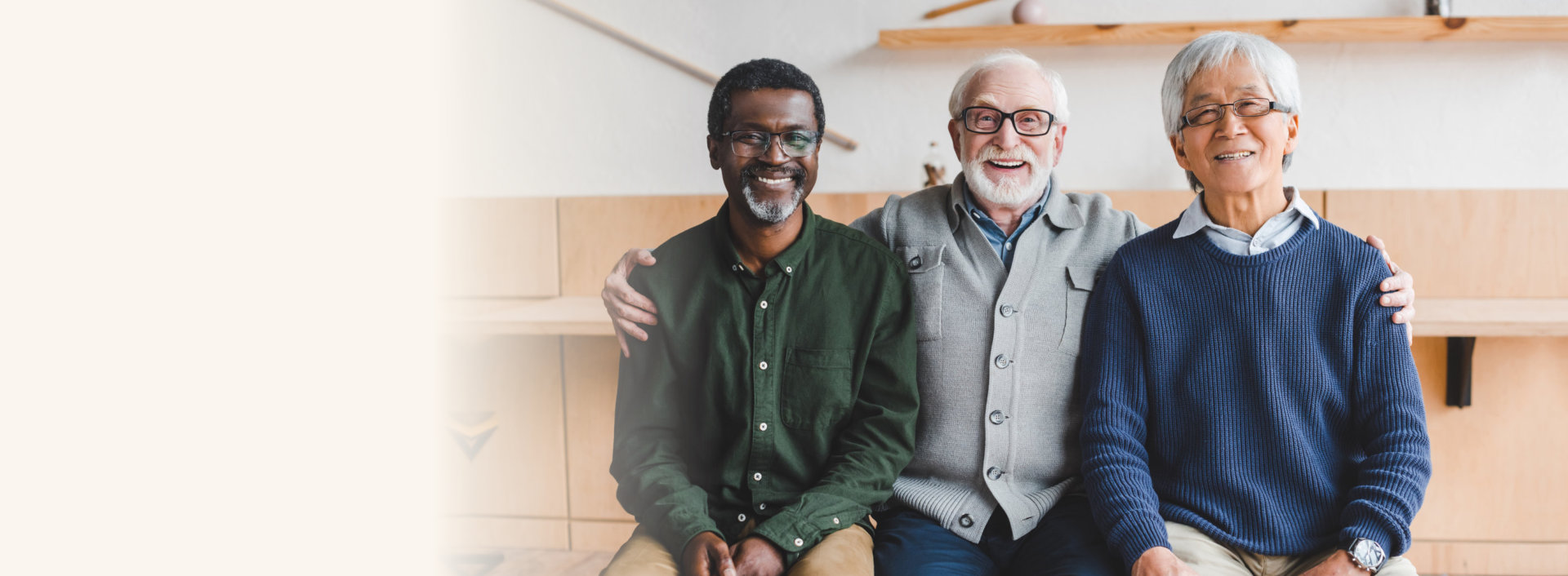 a picture of senior men smiling